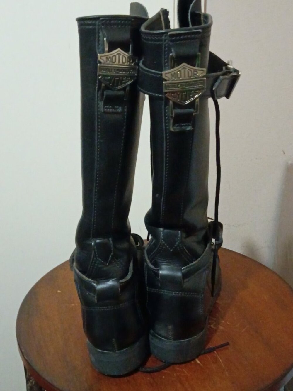 Harley Davidson Lace up Bucke up Motorcycle Boots Size 6D Vintage Made in USA - Picture 11 of 14